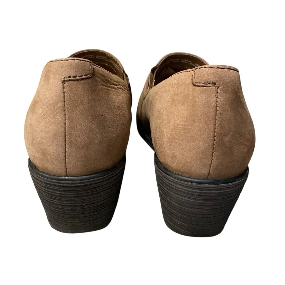 Dansko Clio Wedge Shoes Womens EU 39 US 8.5 Brown Mushroom Nubuck Leather Buckle